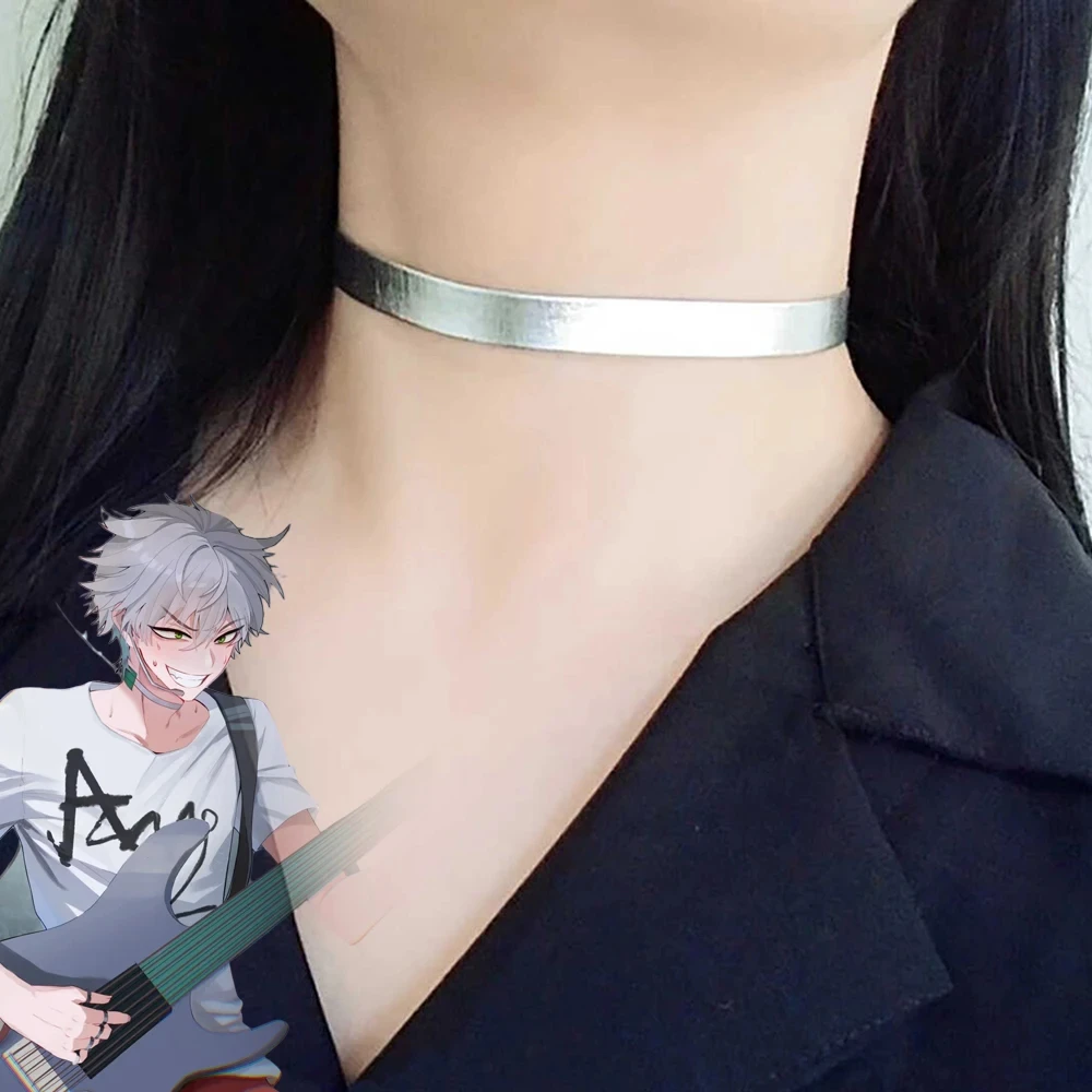 

Anime Alien Stage Till Cosplay Necklace Unisex Retro Punk Collar Couple Choker Chain Jewelry Carnival Unisex Accessories Props