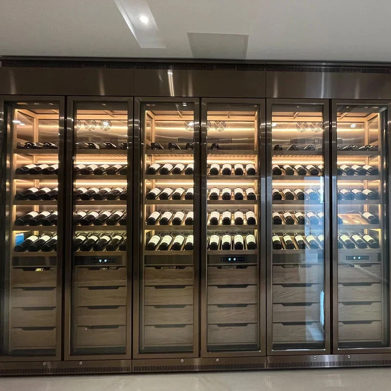 custom.CBMMART China Factory Modern Design Custom Made Glass Door Wine Cabinet