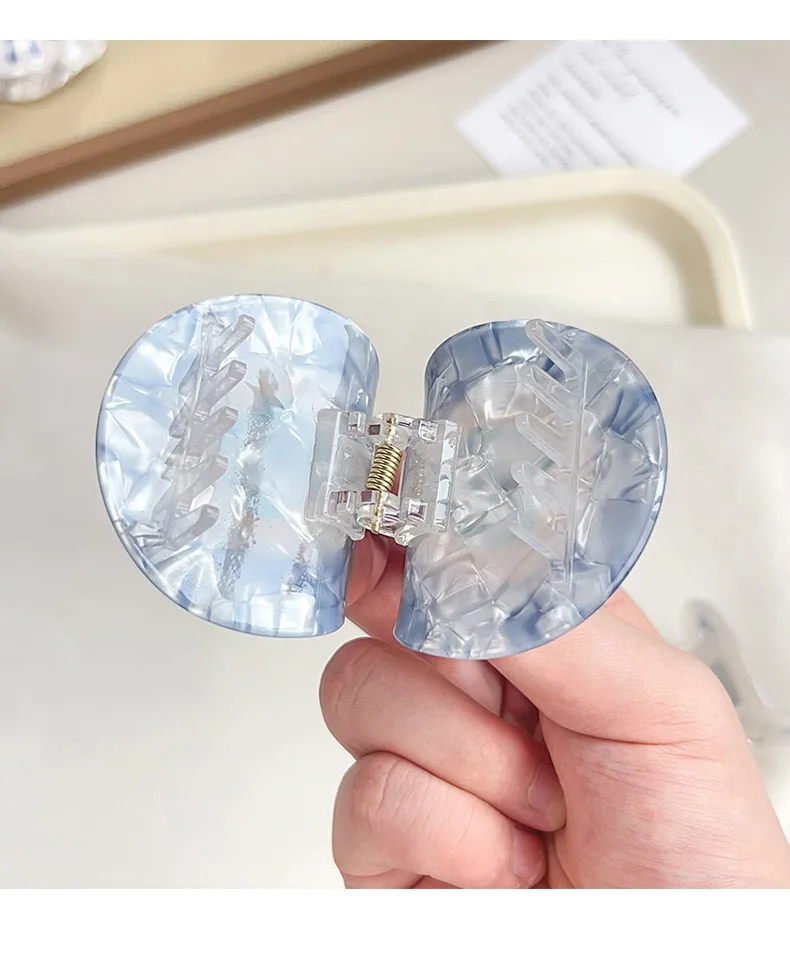 1Pcs Women's Türkiye Blue Eye Shark Clip Transparent Texture Clamping Firm Hair Clip Daily Commuting/Leisure Hair Ornament