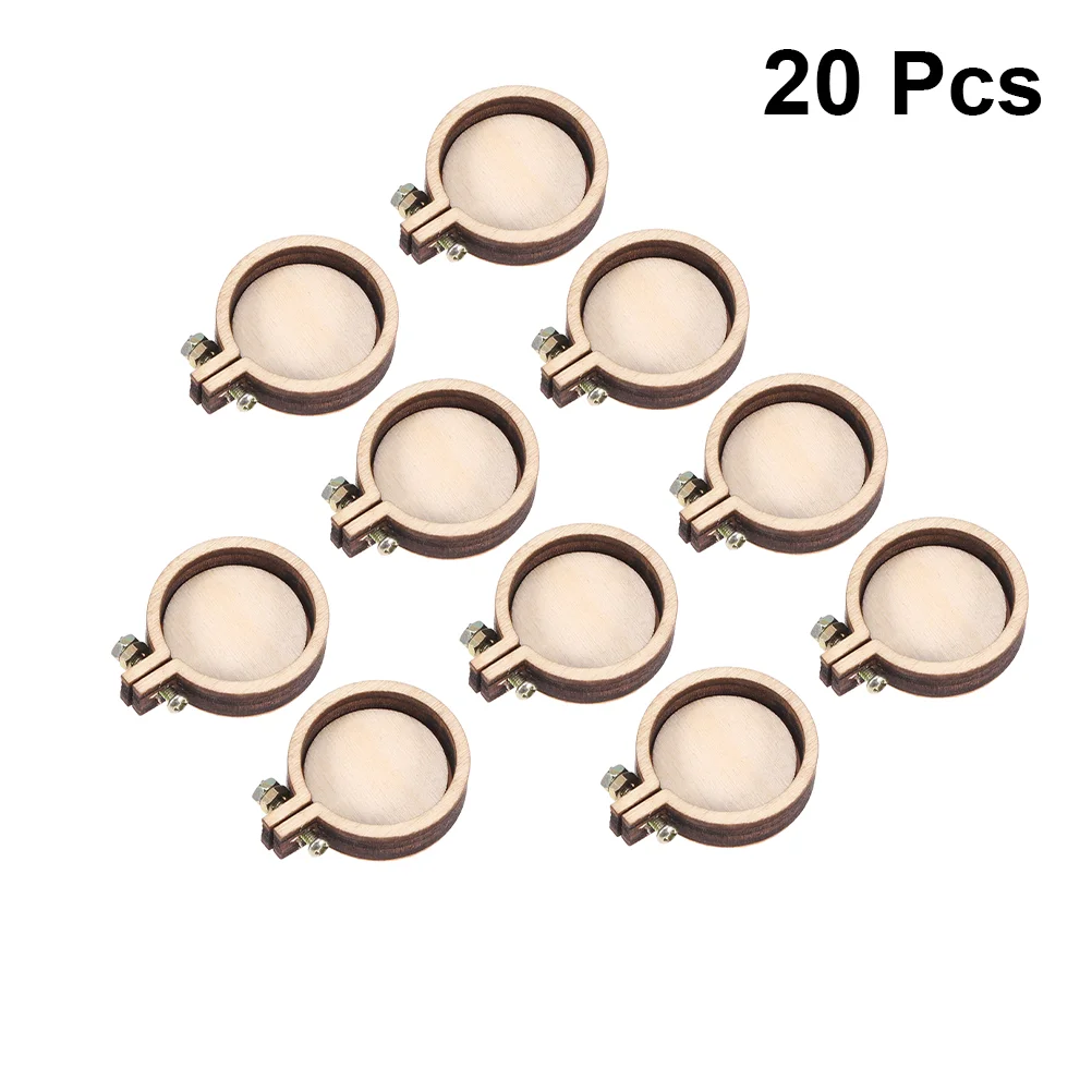 20 PCS DIY Embroidery Circle Cross Frames Mini Stitch Ring Small Hoops Fixing Jewelry