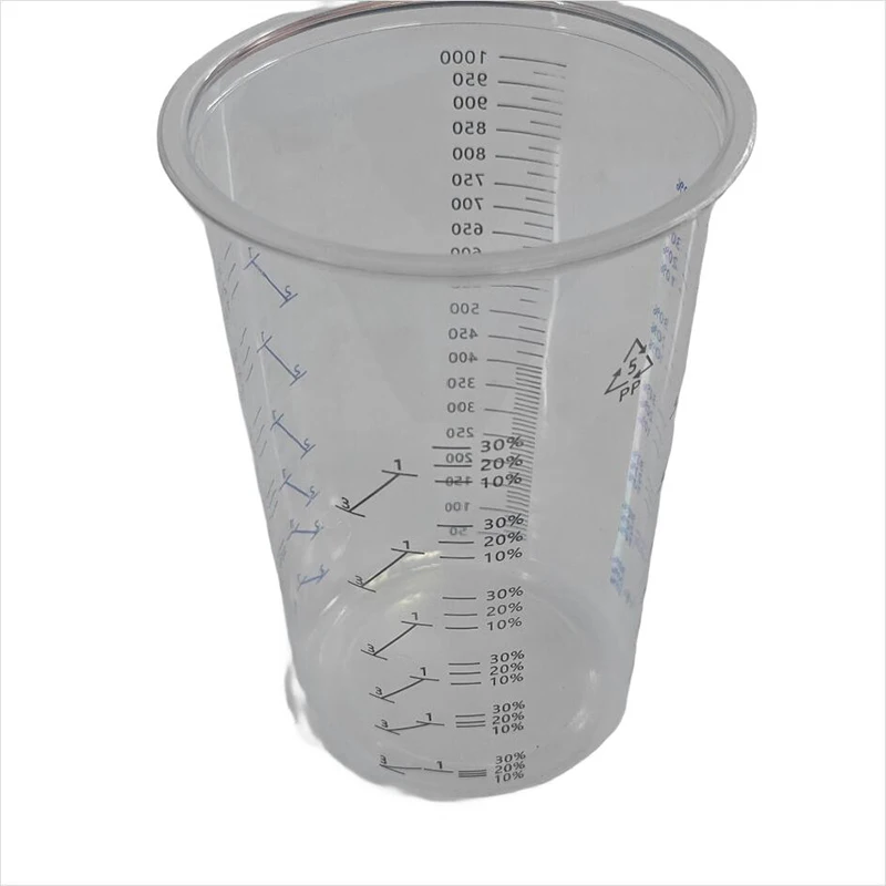 10PCS Spray Disposable Measuring Cups 1000ml Clear Graduated Plastic Paint Mixing Cups DIY Accessories