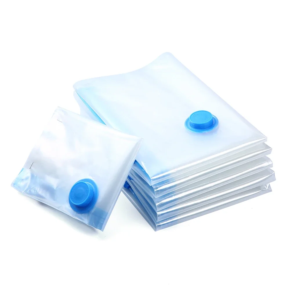 Moisture Proof Vacuum Bag Clothes Storage With Valve Transparent Folding Travel Space Saving Aspirated Compression