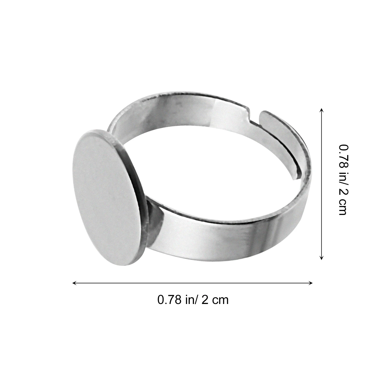 20 Pcs Compact Ring Holder Portable Base Keyring Adjustable Stainless Steel Child Keyrings