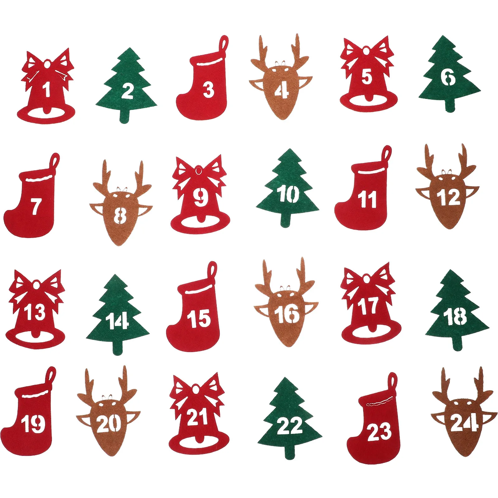 

24Pcs Xmas Number Sticker Decor Felt Sealing Decals for Gift Bags Envelopes Scrapbooks Christmas Party Supplies