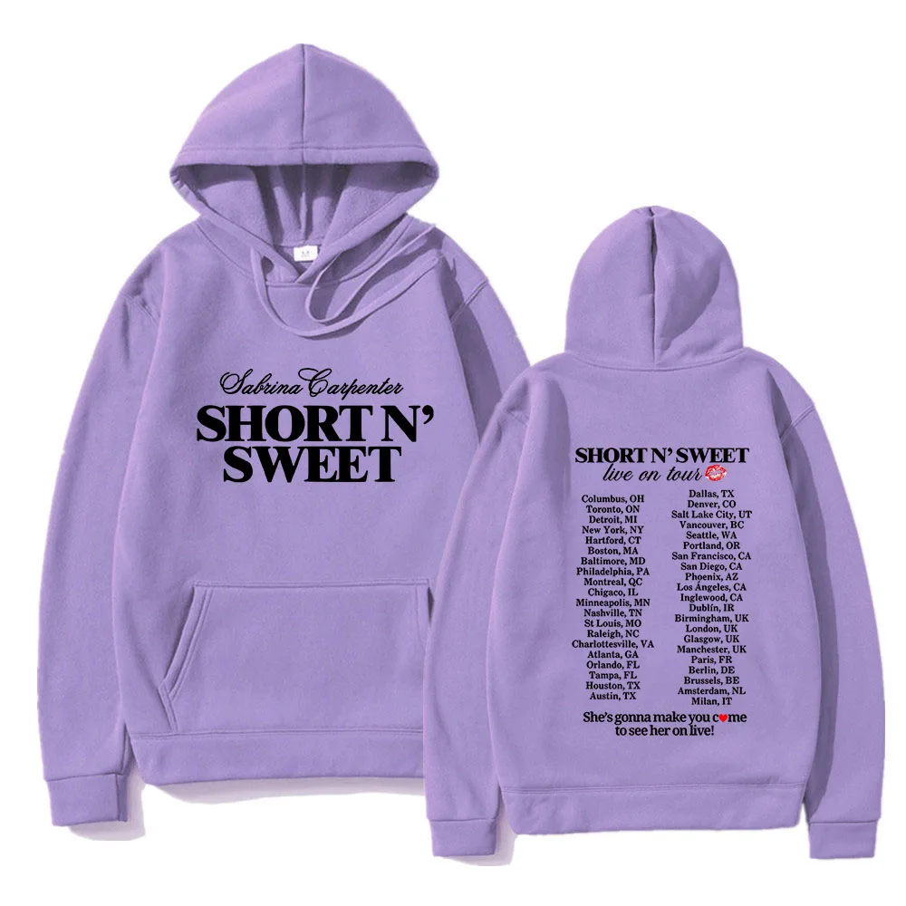 Sabrina Carpenter Short N Sweet Live Tour 2025 Hoodie Fashion Unisex Harajuku Hip Hop Hoodies Autumn Winter Vintage Pullovers