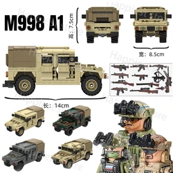 MOC Military Car Hummers Vehicle Weapons  Building Blocks Solider Army Figure Special Forces Accessories Toys