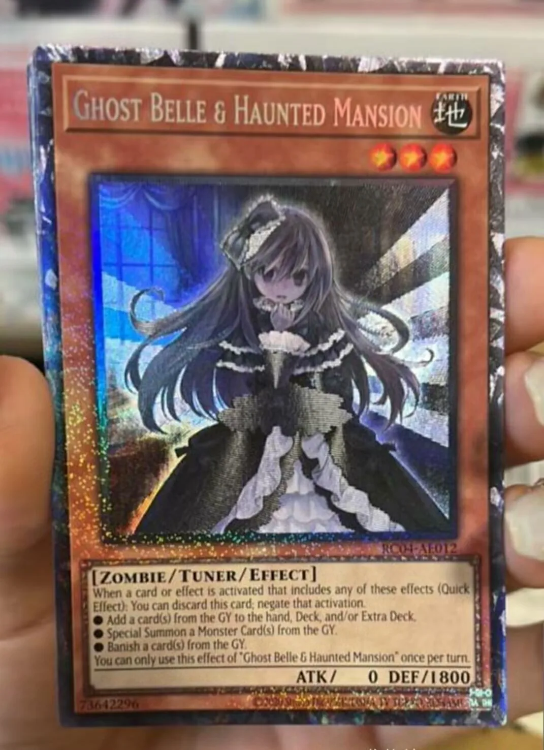 Yugioh KONAMI Duel Monsters RC04-AE012 Ghost Belle & Haunted Mansion Collector Rare Asian English Collection Mint Card