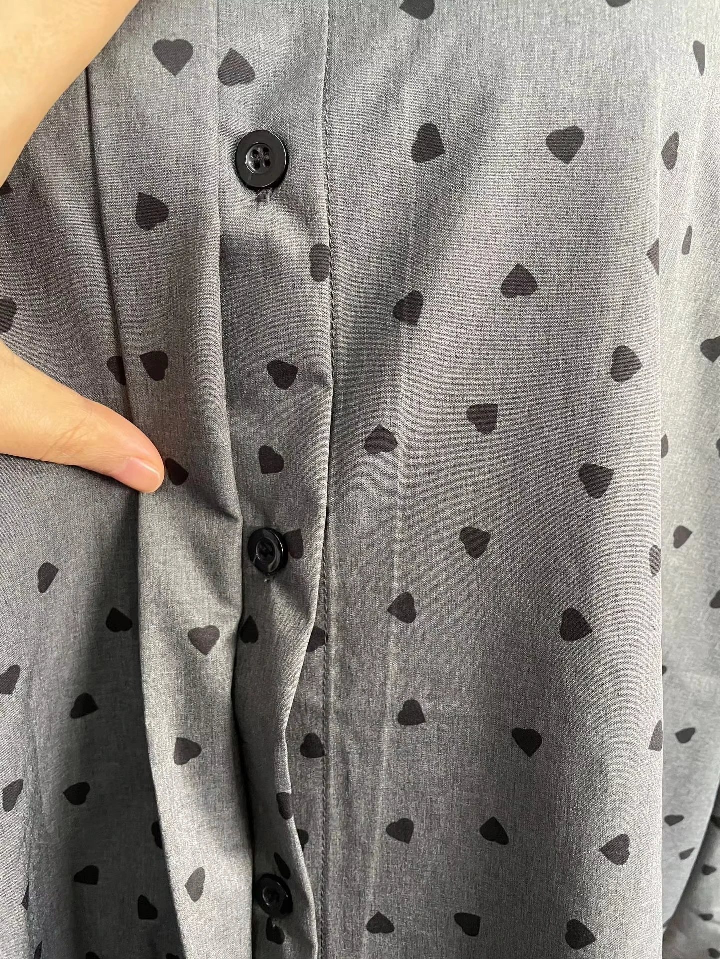 Chemise ample en dentelle pour femmes, chemisier imprimé cœur aimant, col rabattu, manches évasées, haut Vintage, printemps automne