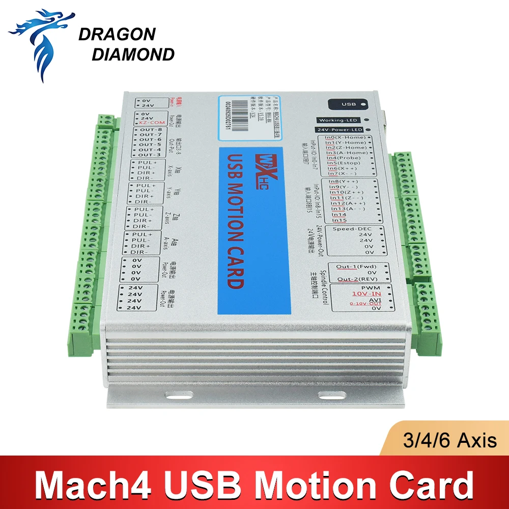 1PC XHC Mach4 USB Breakout Board 3 4 6 Axis USB Motion Control Card CNC Controller For CNC Engraving And Cutting Machine view 6