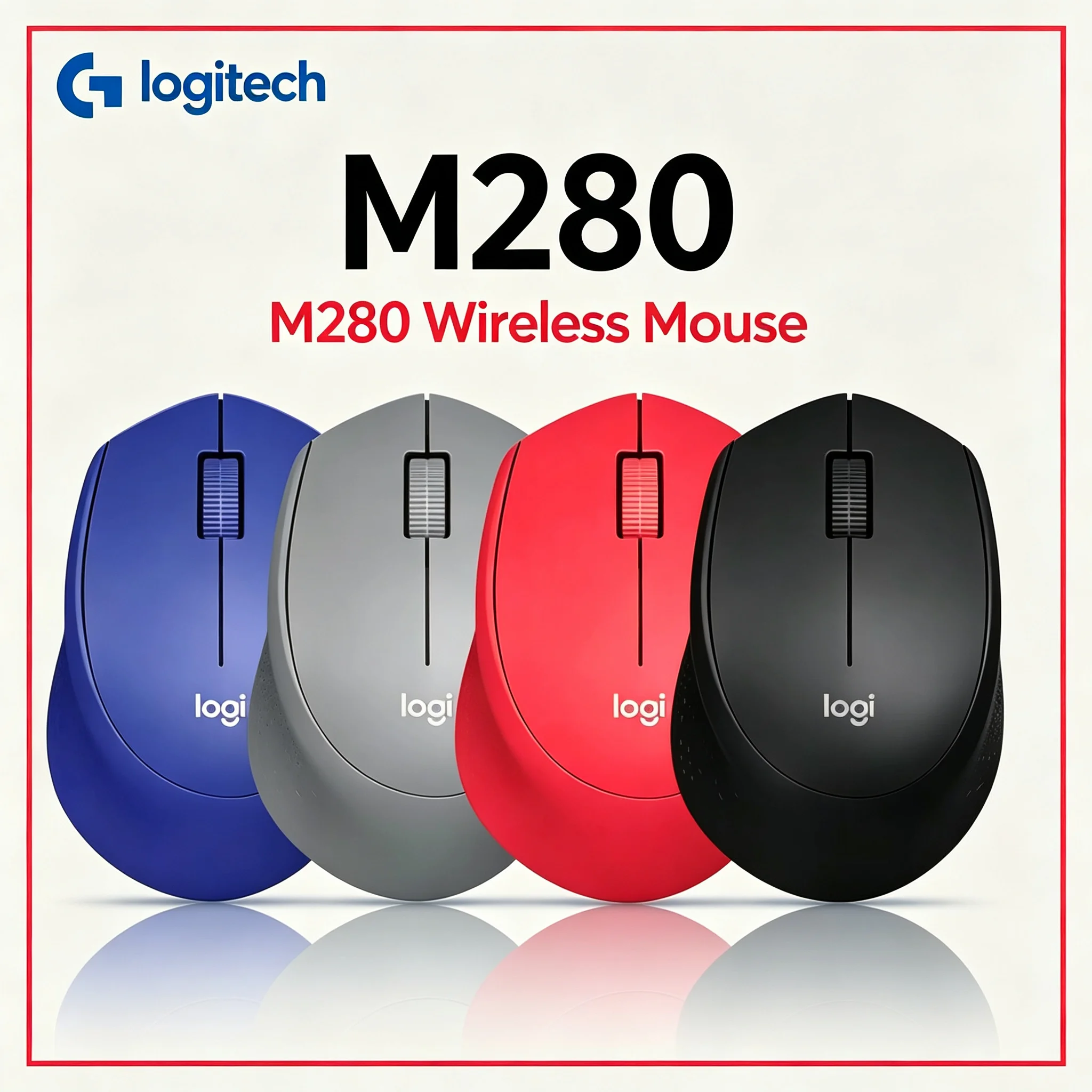 Logitech M280 Wireless Mouse For Laptop Desktop Mac Linux Plug & Play Nano USB Receiver Office Mice