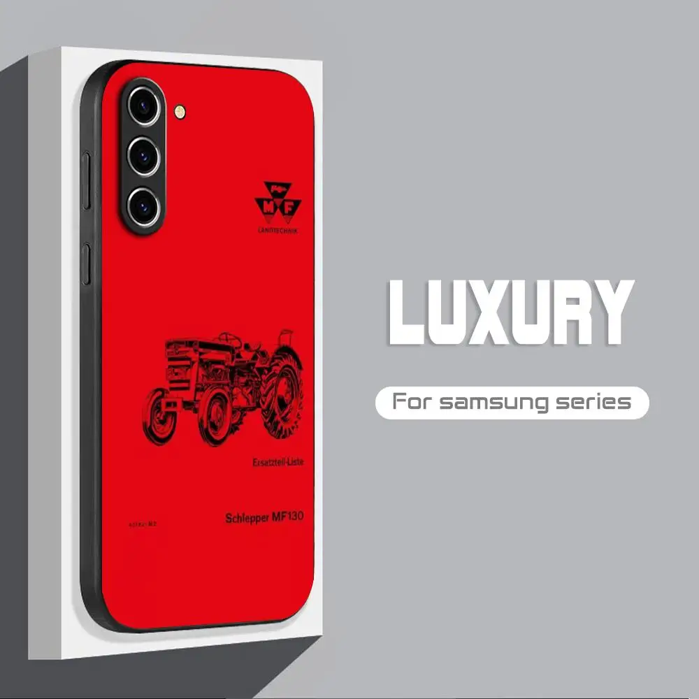 red-Massey Ferguson tractor Phone Case For Samsung Galaxy S23 S22 S21 S20 Plus Ultra M54 Note20 Soft Black Phone Cover