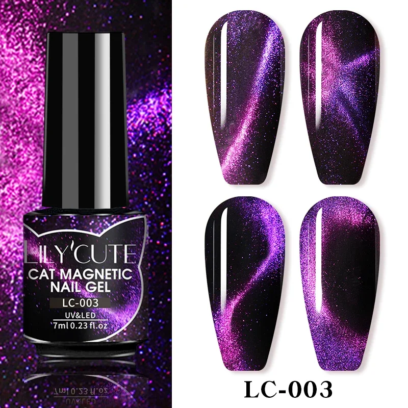 LEMOOC Cat Magnetic Gel Polish - Glitter Nail Art Design