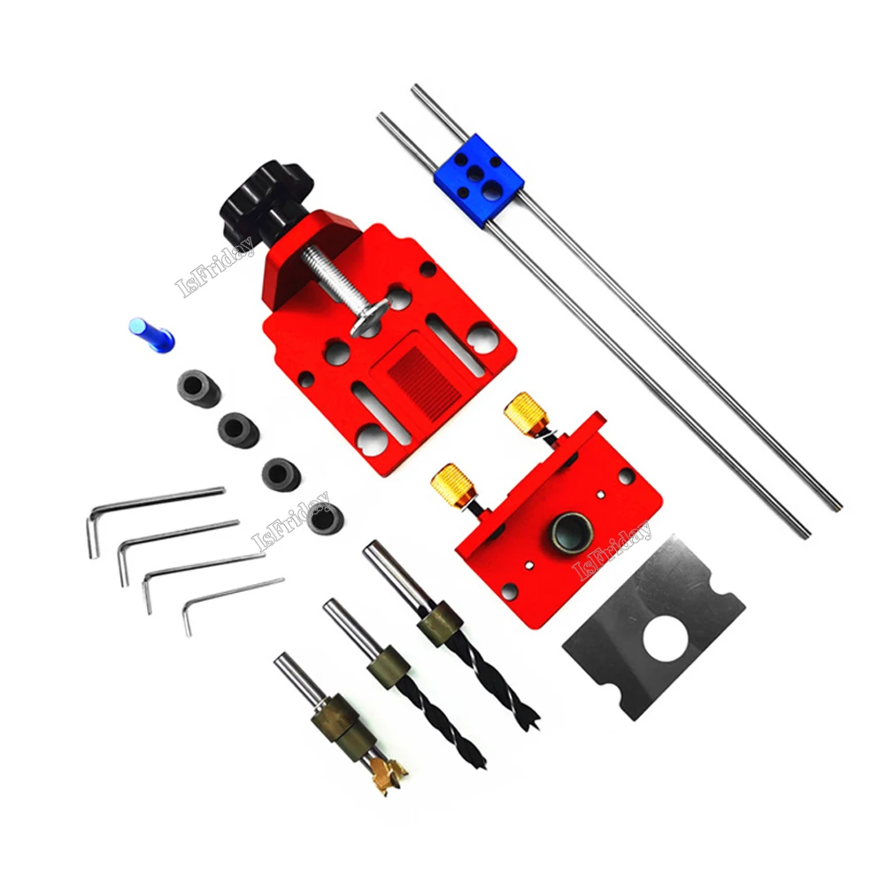 Imagem -06 - Doweling Buraco Broca Perfurador Posicionador Guia Localizador Gabarito Modelo Broca para Móveis Conexão Rápida Ferramentas de Madeira em 1