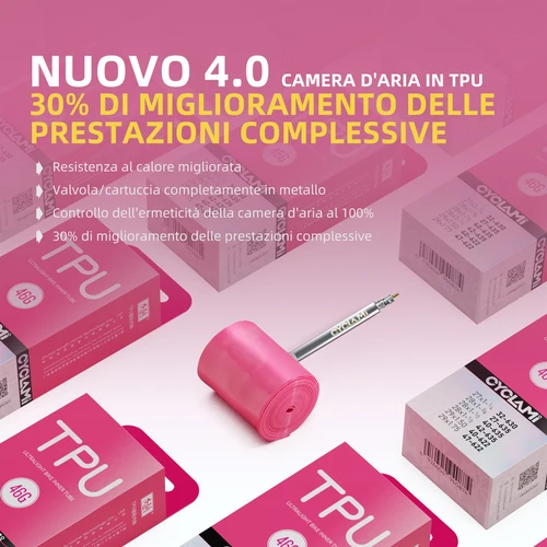 Imagen 2 del producto CYCLAMI-cámara de aire ultraligera para bicicleta de montaña, neumático de Material TPU de 29 pulgadas, válvula francesa de 45/65mm para grava 700C 32C 35C 37C 40C