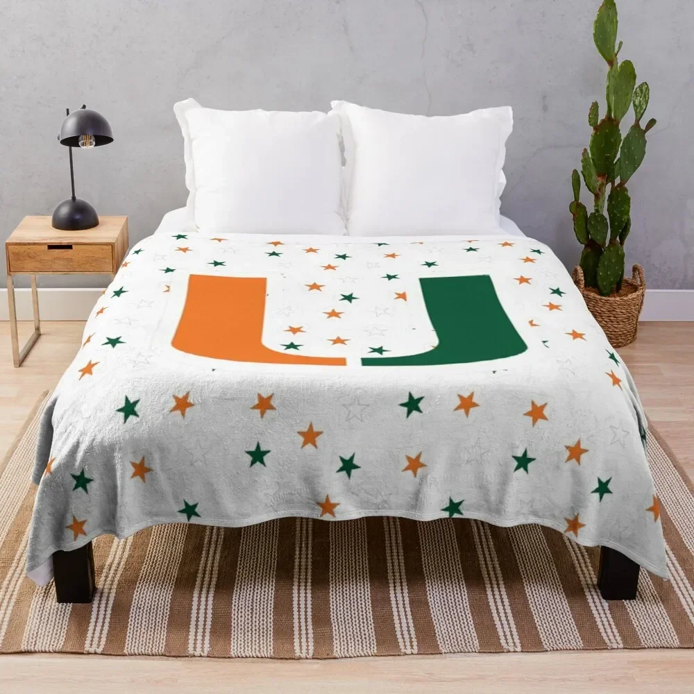 

UMiami U Throw Blanket Cute Plaid Fluffy Shaggy Single sofa bed Blankets