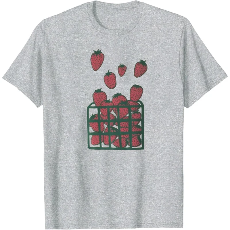 

Strawberry Shirt Screen Print T-Shirt Graphic Tee Fruits Graphic T Shirts Funny Women's Tees Mujer T-Shirt Lady Women Clothing