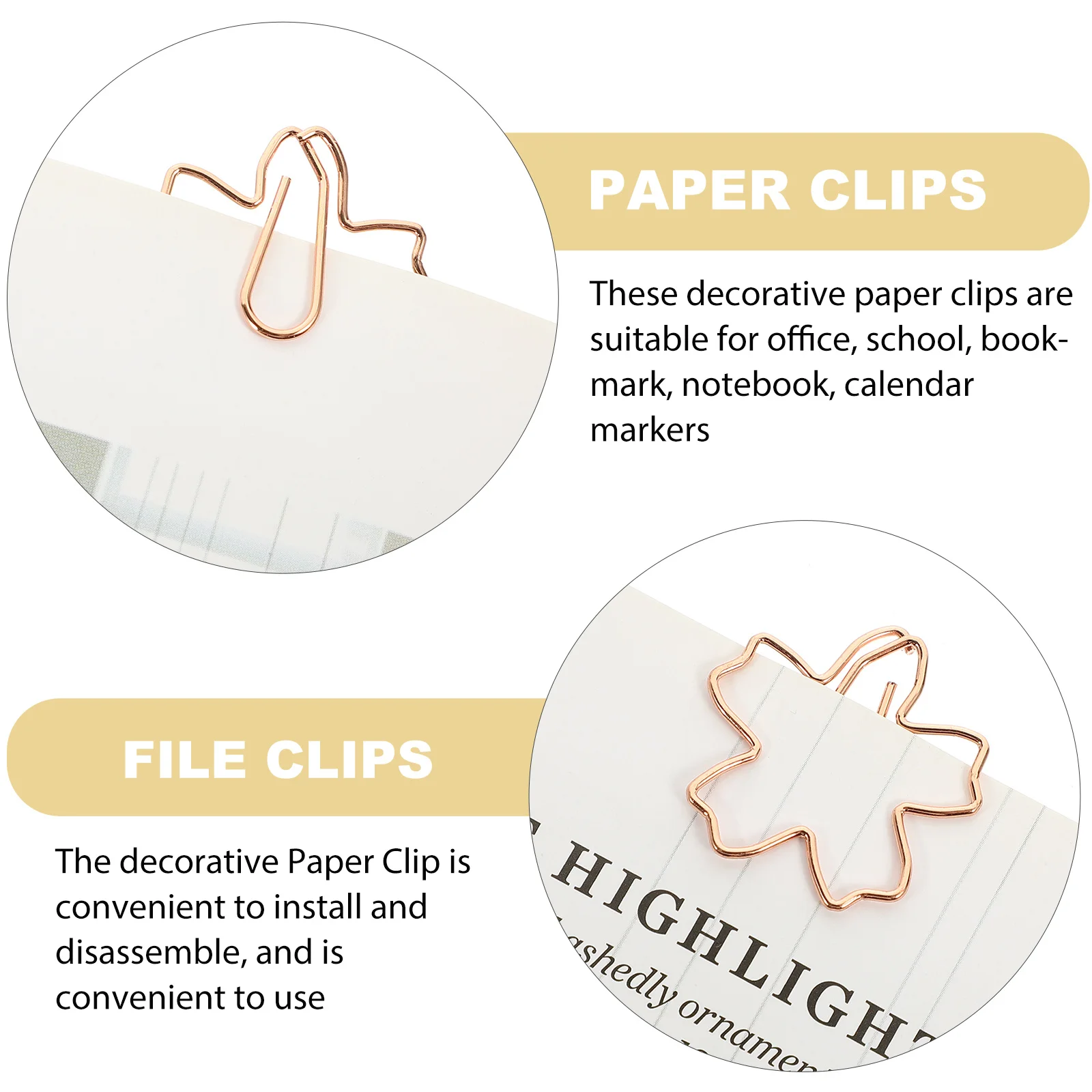 

36Pcs Paper Clips Creative Metal Bookmark Office School Supplies Decorative Paperclips Paper Clips Bookmark Clip