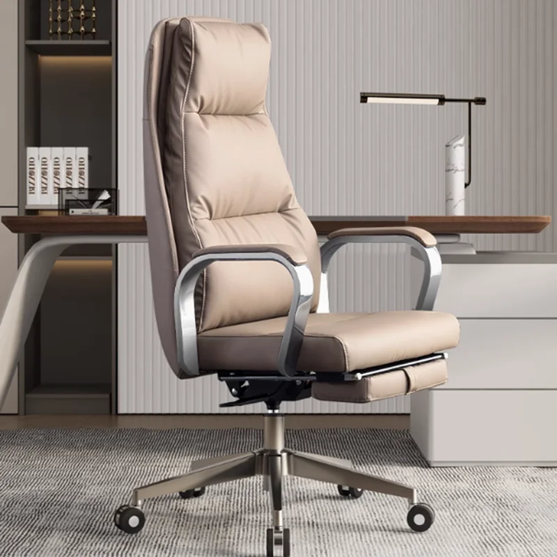 Cadeira de escritório giratória normal confortável, encosto simples, poltrona giratória, design ergonômico, móveis