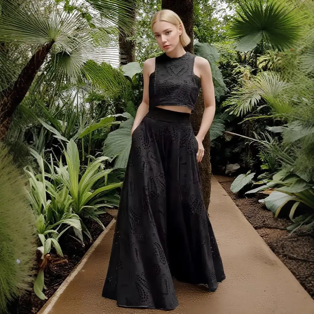 

Women's Casual Fashion Sleeveless Long Dress Two-Piece Set with Pockets European And American Style Trade