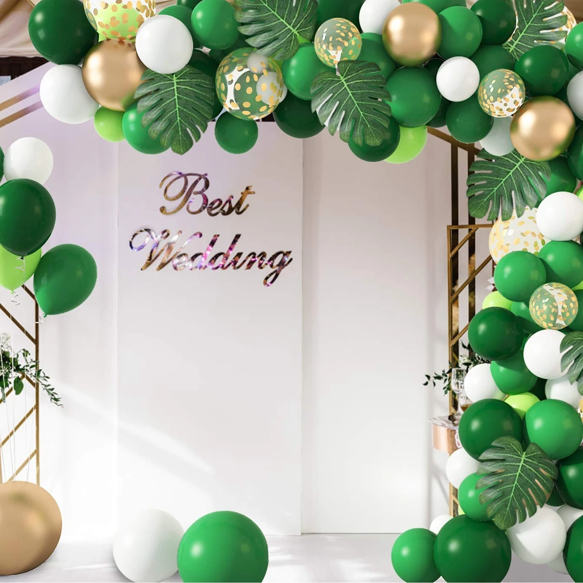 Green Balloon Arch Garland Jungle Birthday Party Decoration Baby Shower Wild One 1st Birthday Gender Reveal Party Supplies