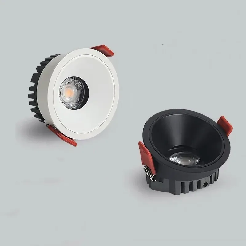 Imagem -02 - Dimmable Anti-glare Led Downlight Lâmpada Embutida do Teto Alumínio Cob Light 7w 10w 15w ac 110v 220v Casa Escritório Loja