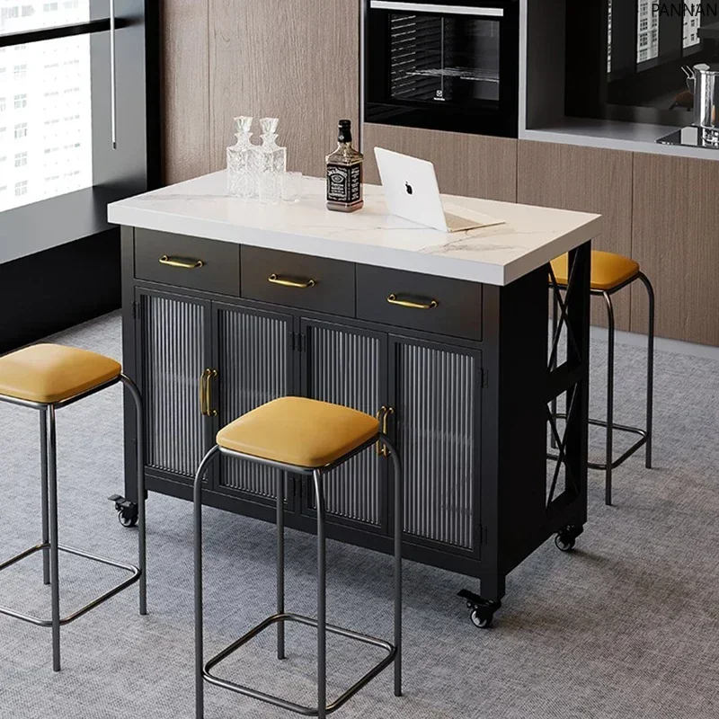 Nakashimadai Cooking Desk Movable Side Cabinet Storage Operating Desk Open Meal Preparation Bar Table