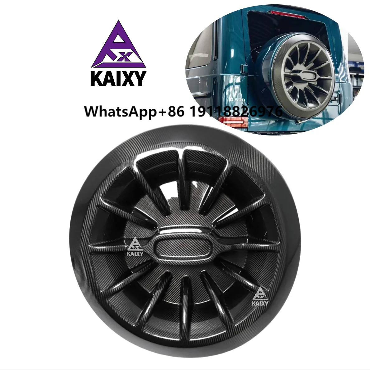 

Carbon Fiber Vortex Style Tire Cover Spare Tire Cover for Mercedes G Class W464 W463A G63 G500 Dry Carbon Car Tire Wheel Covers