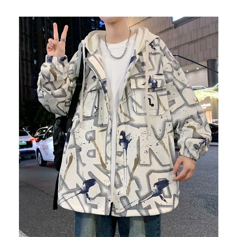

Teenagers' Fashion Jacket Spring and Autumn Men's Casual and Comfortable Jacket Cool and Fashionable Men's Loose and Thick Coat