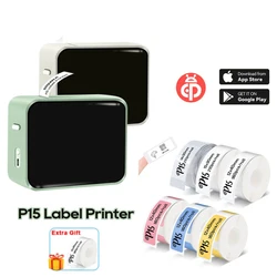 Holyhah P15 Wireless Label Printer Portable Pocket Label Printer Portable Bluetooth Thermal Label Printer Home Office Printer