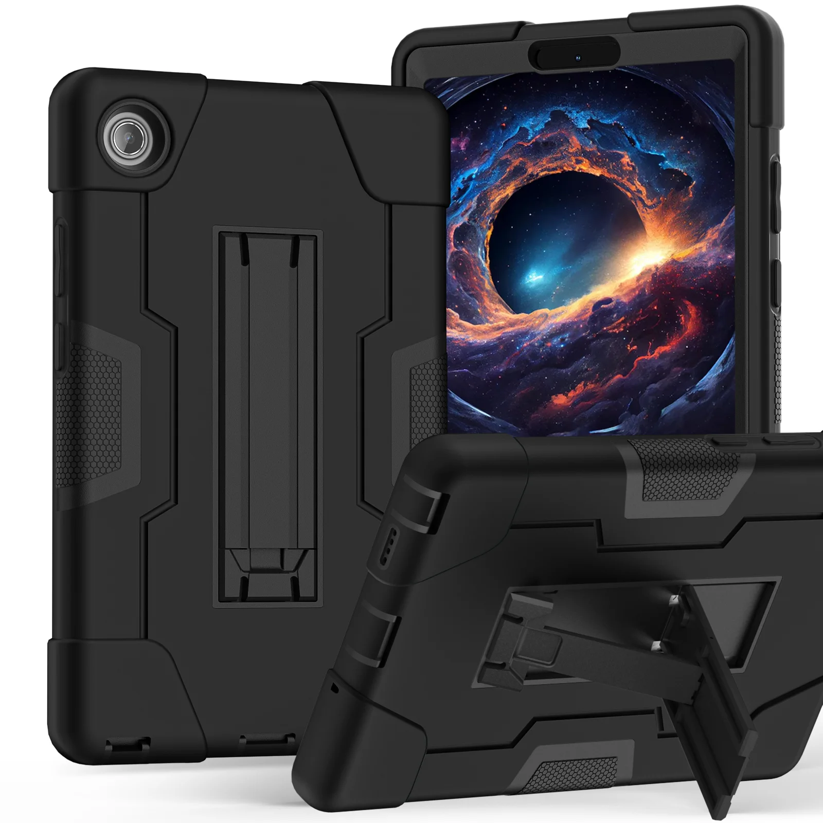 

Kickstand Tablet Case For Lenovo Tab One (K9) 2025 8.7inch Model TB305FU PC-Silicone 3-Layers Rugged Heavy Duty Cover Shockproof