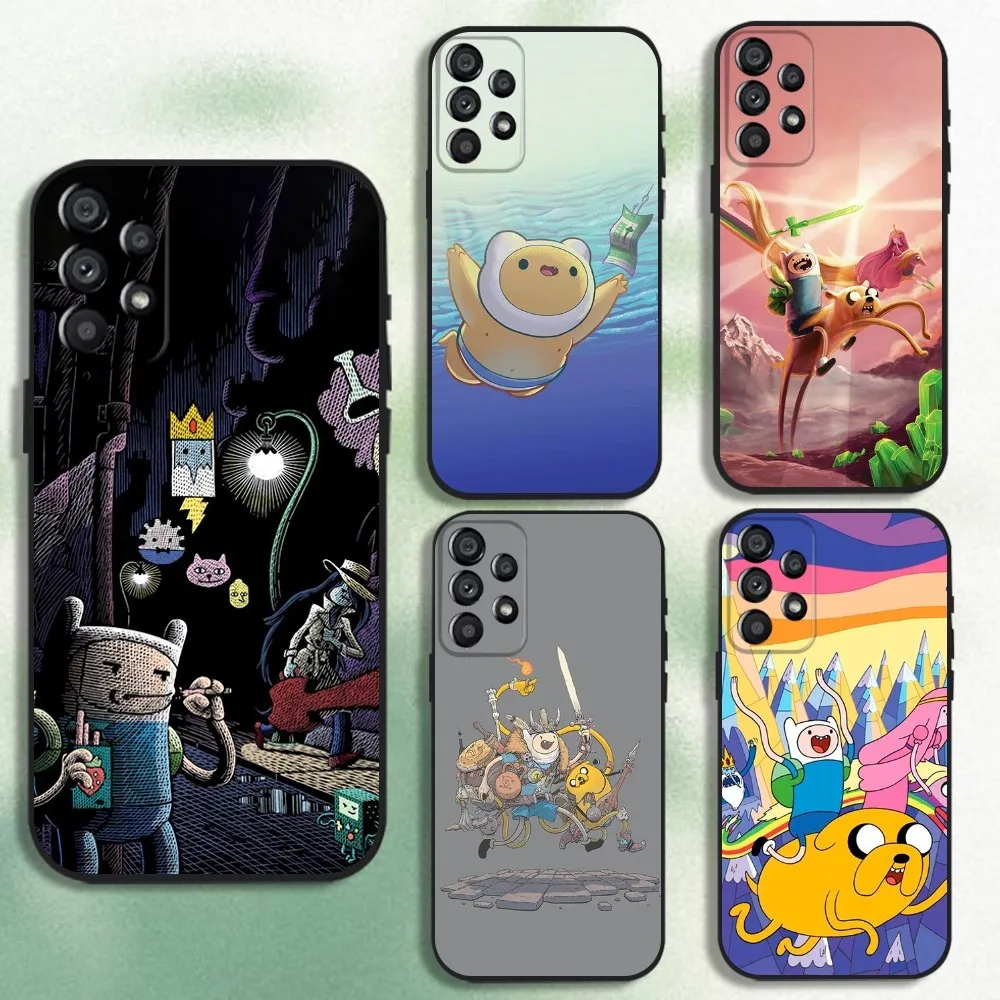 

Cartoon A-AdventureS Time Phone Case For Samsung Galaxy A20,A21s,A22,A31,A32,A52,A53,A72,73,A80 Soft Black Cover
