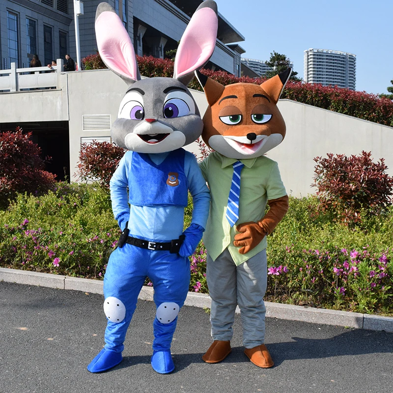 Cosplay Zootopia Rabbit Judy Fox Nick Sloth Flash Cartoon character costume Mascot Advertising Fancy Dress Party Animal carnival