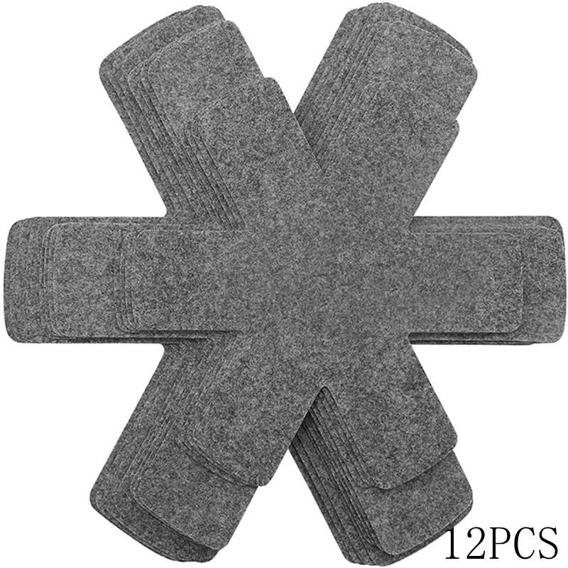 12Pcs Pot and Pan Protectors Pot Dividers Pad Non-woven 3 Sizes Pans Separator Pads for Protecting Separators Pads Cookware