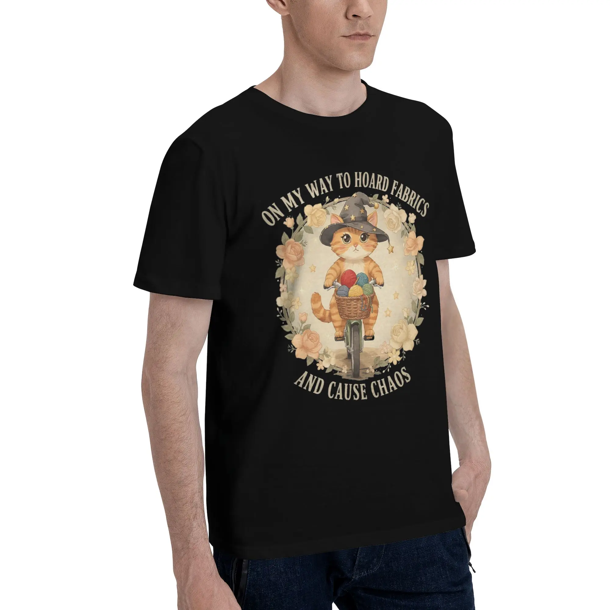 On My Way to Hoard Fabrics and Cause Chaos New Arrival T Shirts Men Women  Pure Cotton  Tee Shirt Clothes