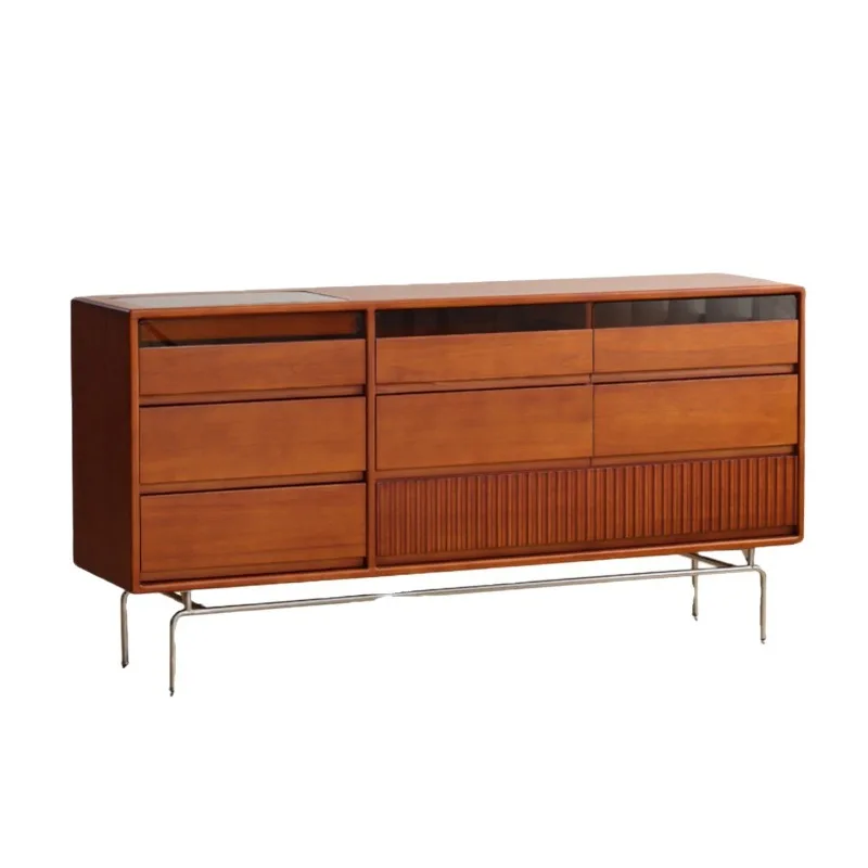 

Retro solid wood simple Japanese-style bedside drawers, small apartment lockers