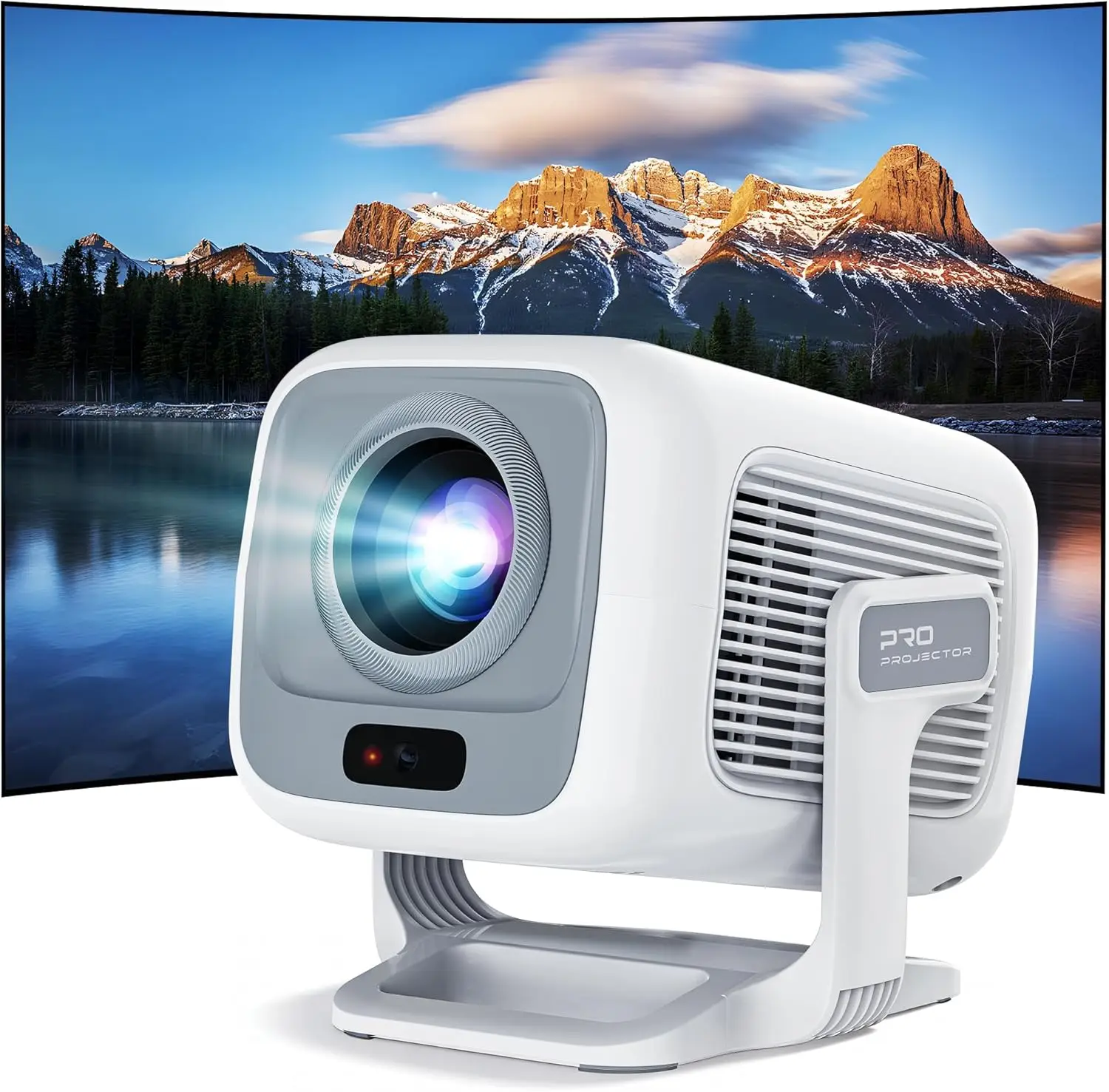 

Native 1080P Mini Projector with WiFi 6 Bluetooth 5.4, Full HD 4K Support Auto Focus & Keystone, Android TV OS Portable for Home