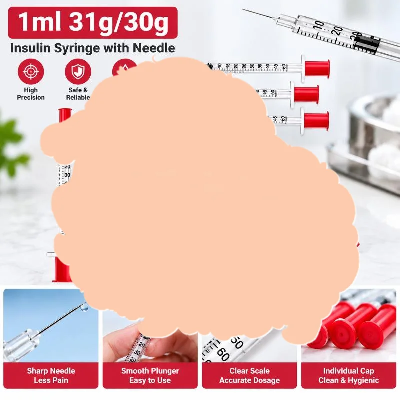 Disposable Insulin Injector Kit 40U Portable Small Liquid Dispensing Tool 1ml 30G 31G Consumable Supply For Daily Use Supply Se
