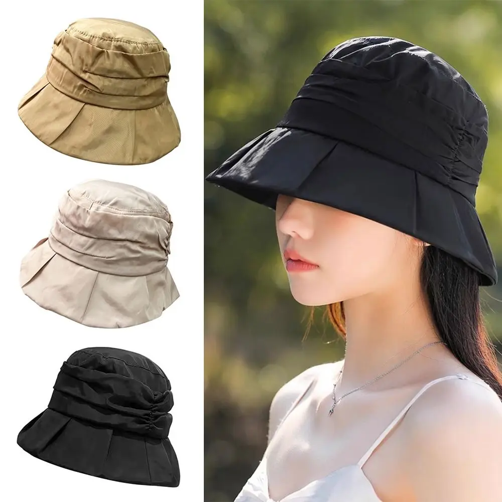 New Fashion Spring Summer Bucket Hats for Women Panama Fisherman Caps Outdoor Travel Beach Sun Hat Lady Foldable Sunscreen Hat