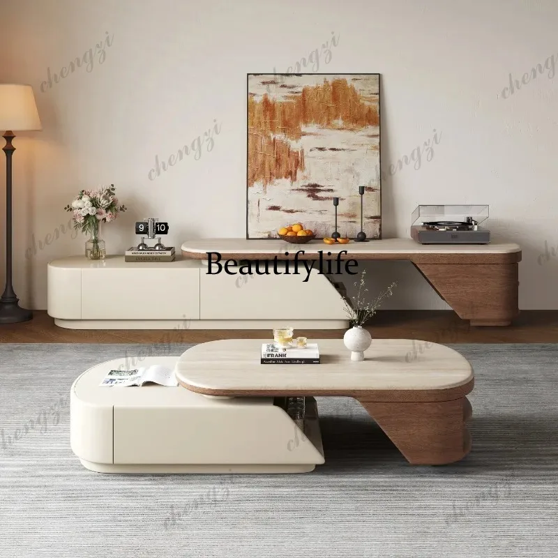 Narrow Storage Tv Cabinet Extendable Natural Wood Brown Living Room Tv Stands Nordic Unique Meuble De Television Furniture Home