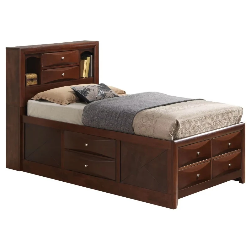 Cherry Wood Fashion Double Storage Bed, Cherry Wood Fashion Double Storage Bed