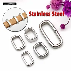 10pcs Square Shape Stainless Steel Ring For Jewerly Rope Bracelet Necklace Ornament Accessories Leather Cord DIY Jewelry Making