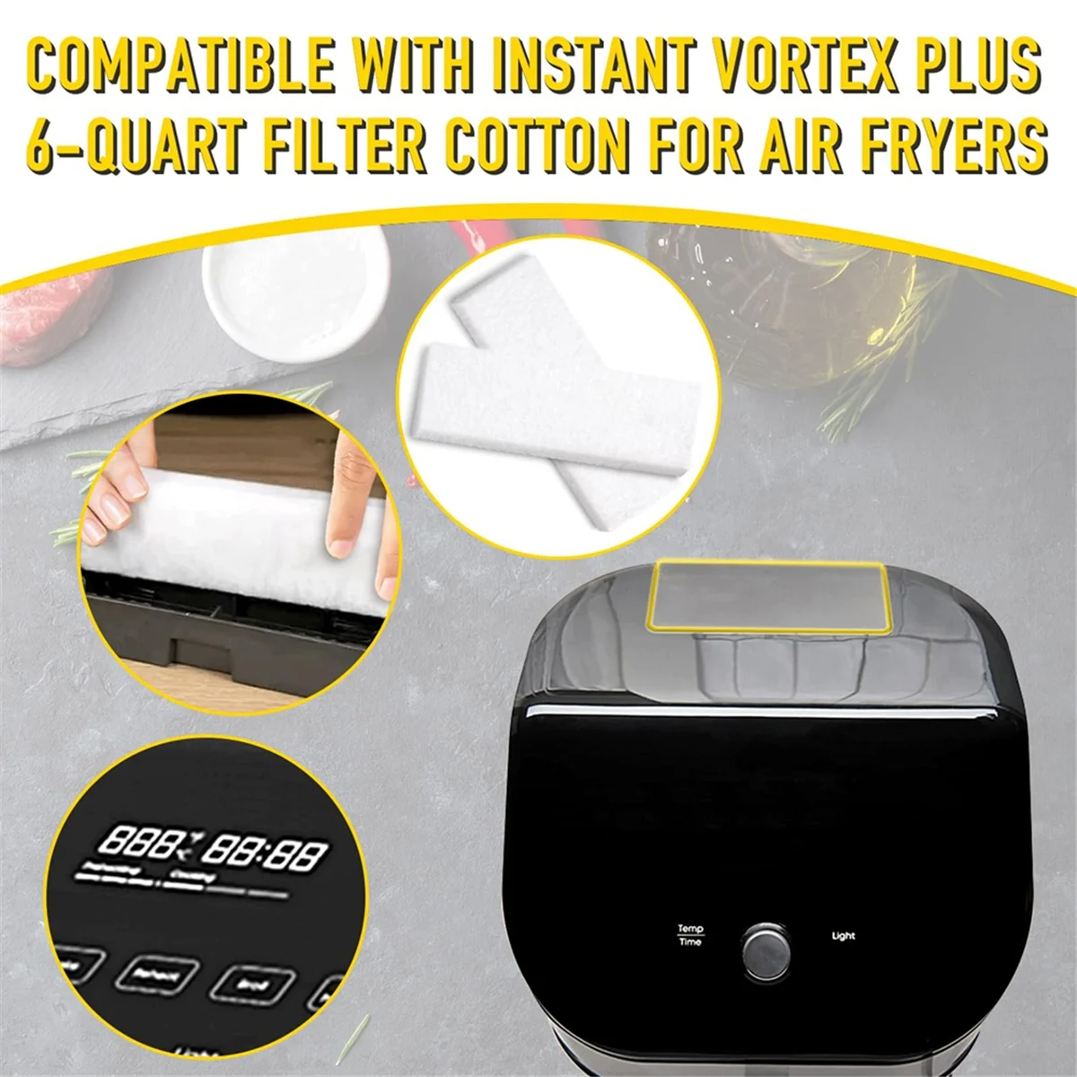 FZFZ 12 filtri per friggitrice ad aria, per friggitrice ad aria Instant Plus da 6 litri con sistema di filtraggio, efficaci per la rimozione degli odori