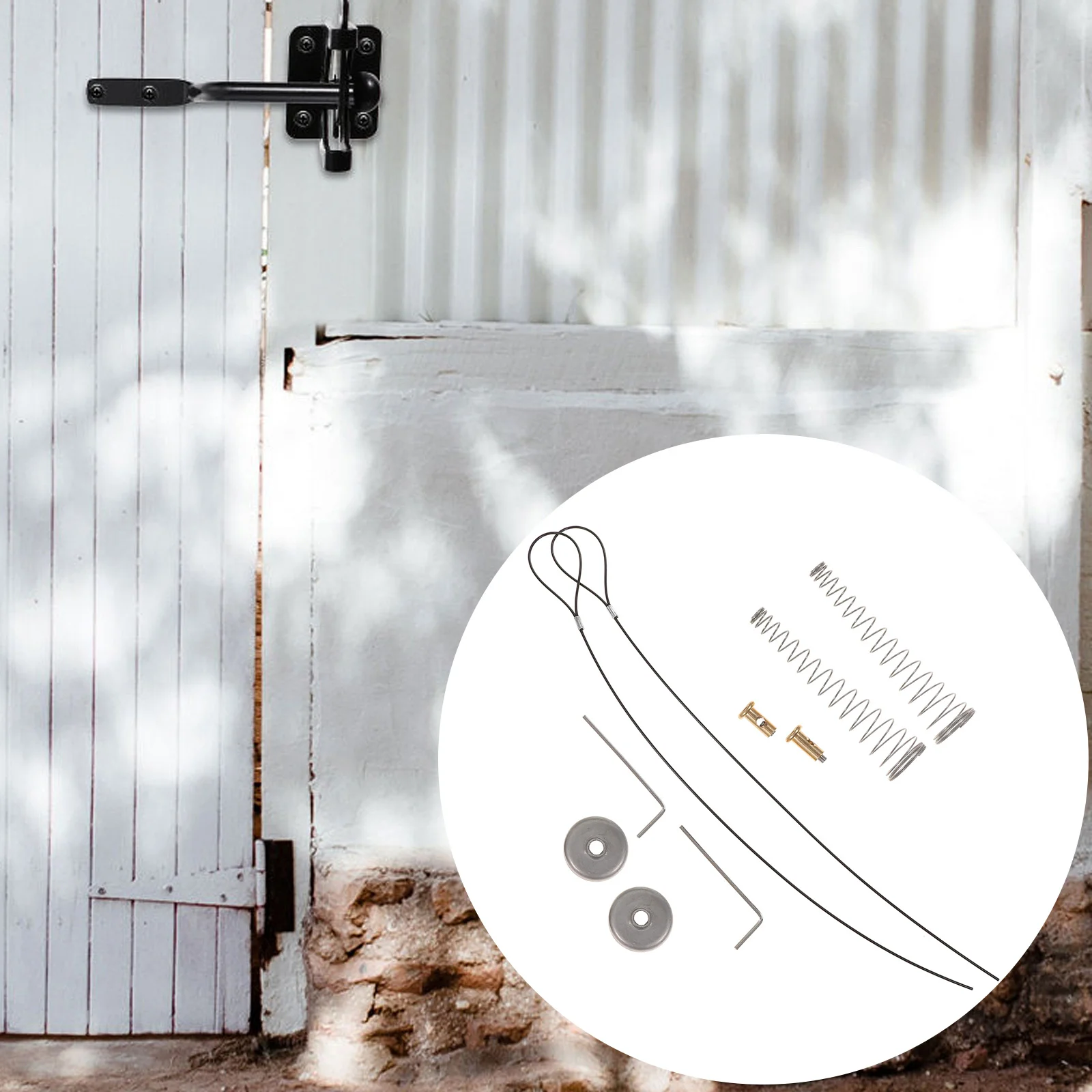 2 Sets Stainless Steel Gate Latch Cable Pull Spring Assisted for Wooden Fences Metal Gates 2 6 Inch Doors