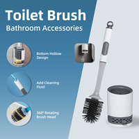 Silicone Toilet Brush Holder Long Handle Soft Bristles Brush Cleaning Tools No Dead Wc Cleaner Brush Bathroom Accessories