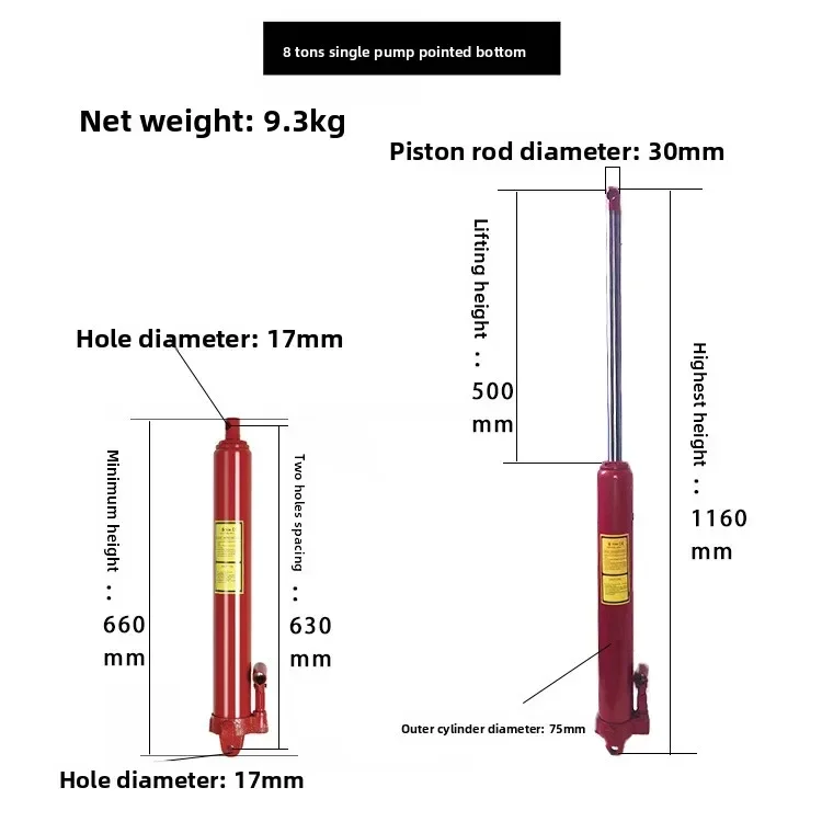 

Надежный гидравлический подъемник Qianjin Top 5T с удлиненным и усиленным штоком, одинарный, с долгим ходом и прочным насосом