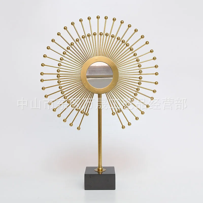 European home round metal jewelry ornament restaurant decoration handicrafts home light luxury metal sunglasses ornament
