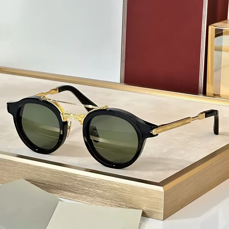 

2025 and Acetate Round Sunglasses for Men and Women High Quality Luxury Double Bridge Optical Small Face Eyeglasses