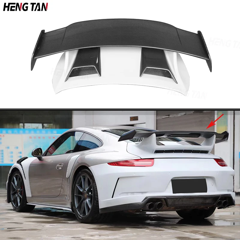 GT3 Style Carbon Fiber Car Rear Trunk Spoiler Rear Wing Tail Wing Parts For Porsche 911 991.2 GT3 Upgrade Body kit