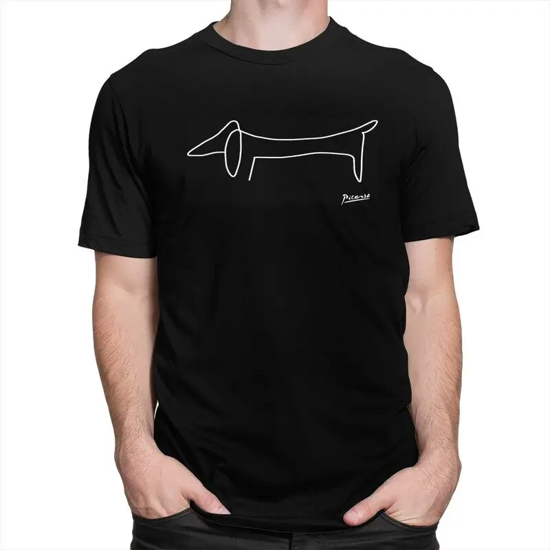 Custom Gorgeous Pablo Picasso Dog Dachshund T Shirt Men Short Sleeved 100% Cotton T-shirt Leisure Tee Fashion Tshirts