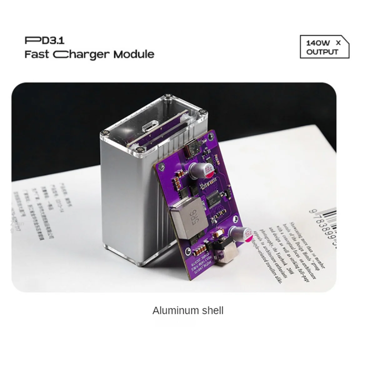 A93P 140W Fast Charging Desktop Charger 12-32V Buck-Boost DC5.5X2.5mm to PD3.1 Conversion Module Type-C Output High Power, A3